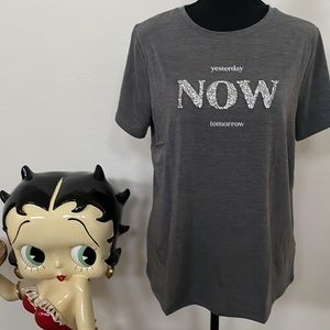 🦋”NOW” Embellished Graphic Tee